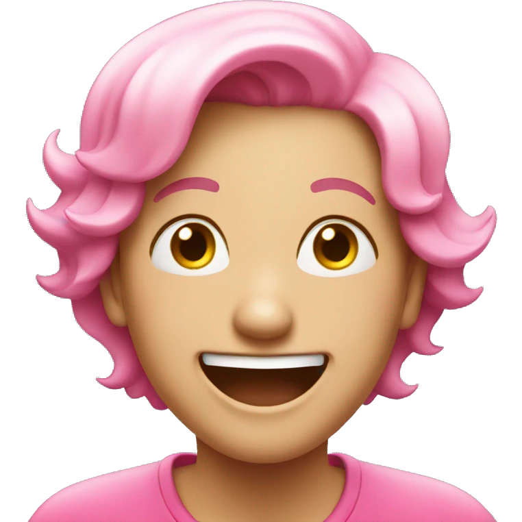Laughing in pink emoji