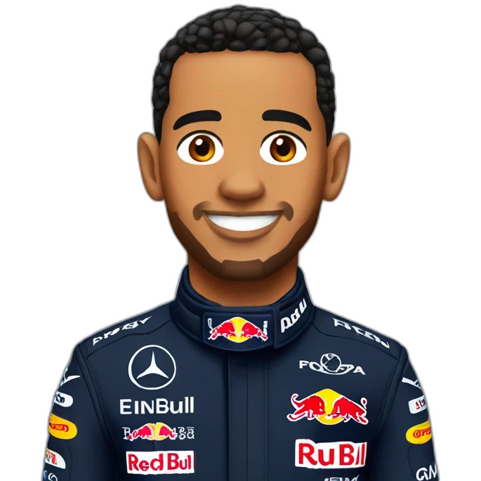 Lewis Hamilton in red bull uniform emoji