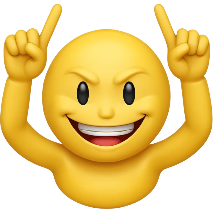 Smiley face with a attitude face and flipping his middle fingers of both hands and both feets emoji