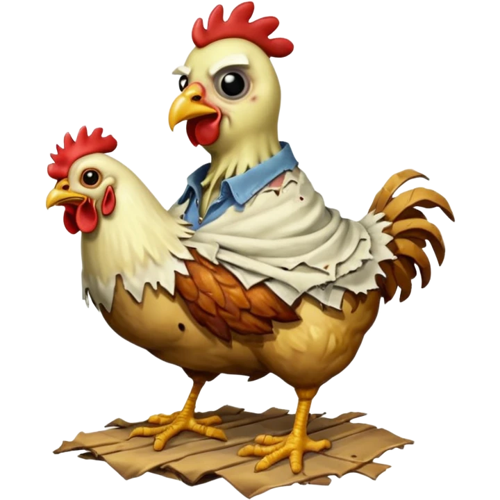 Zombie on top of a chicken emoji