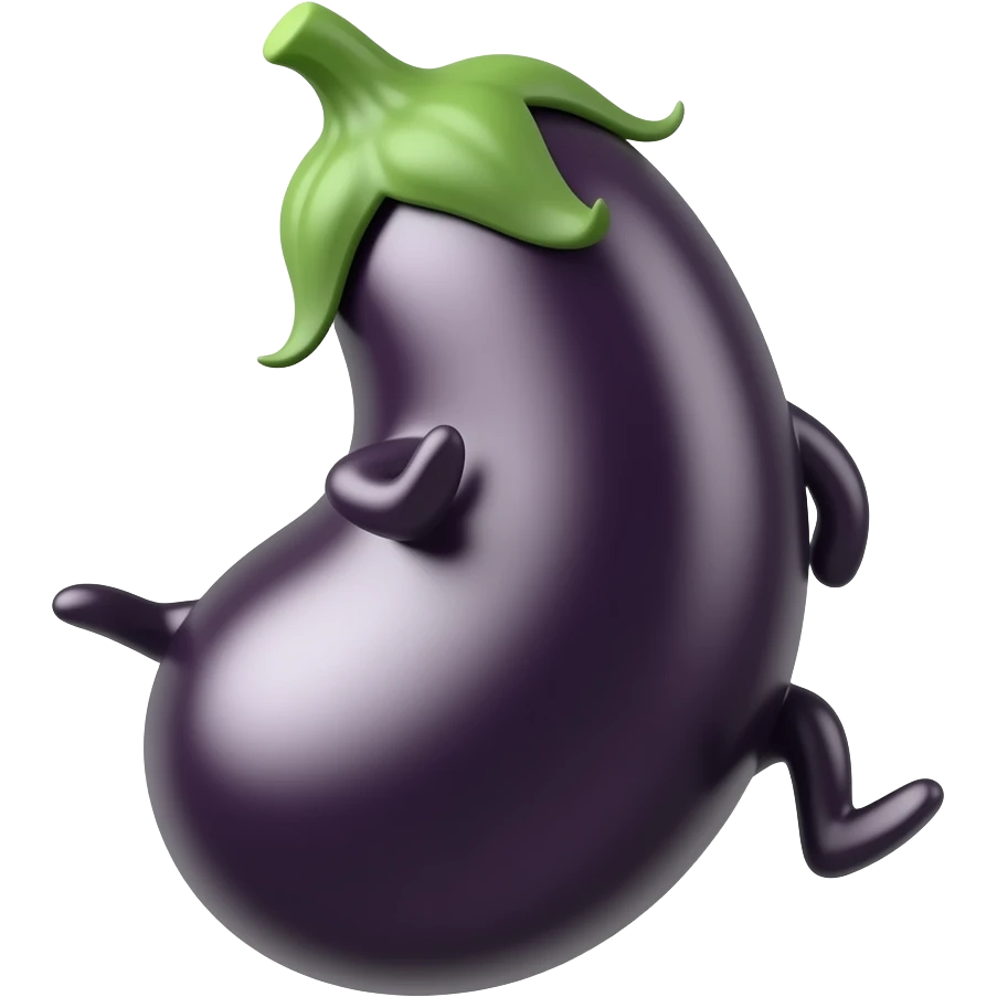 🍆 standing upside down emoji