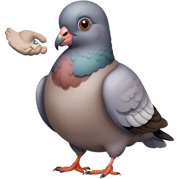 Paranoid Pigeon with Tiny Hand emoji