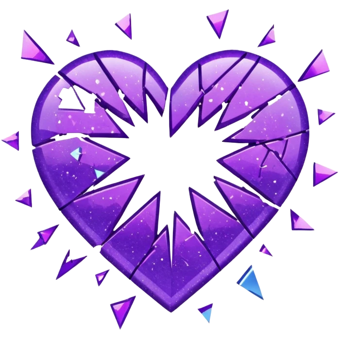glitterpurple broken heart emoji