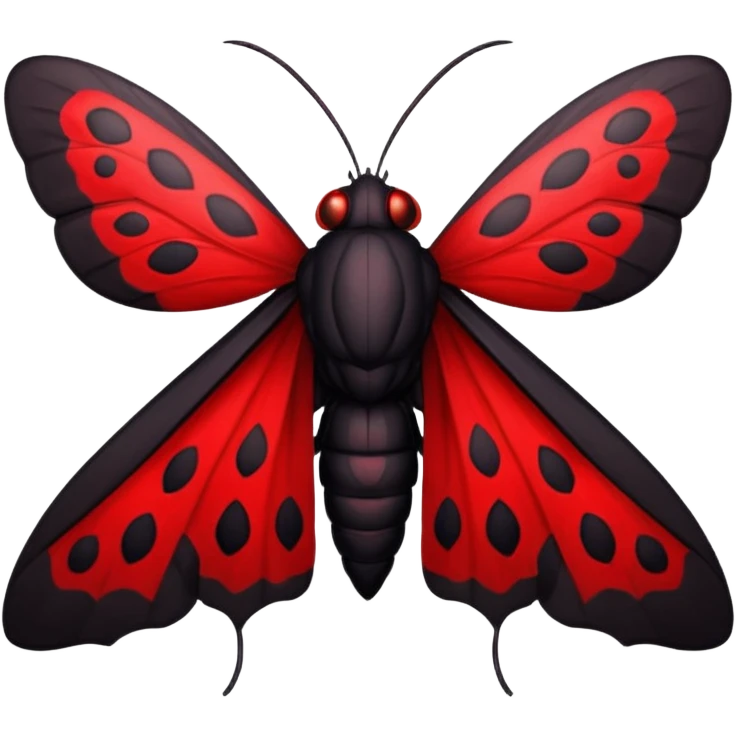 A sexy black and red moth with glowing red eyes emoji