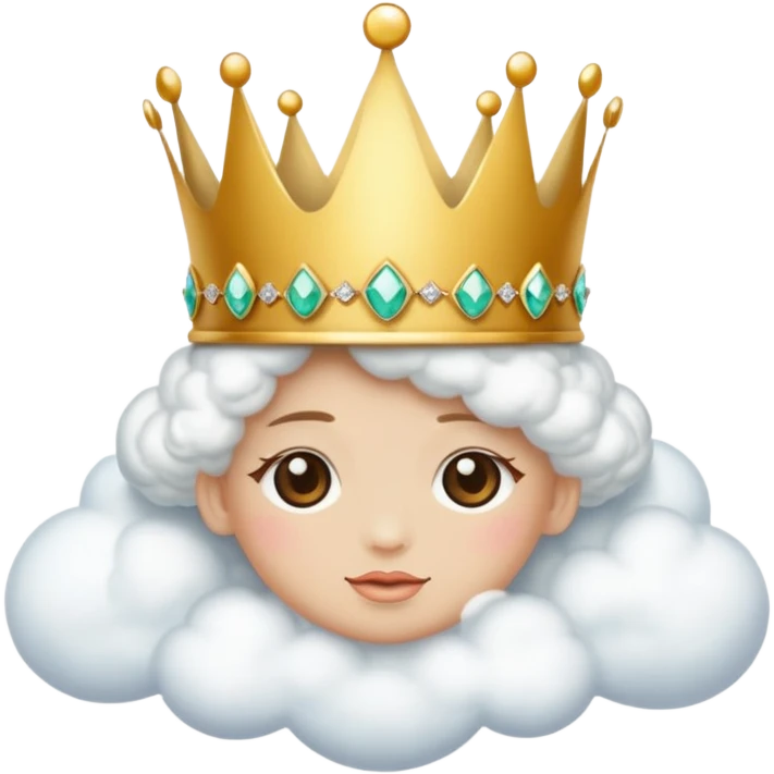 Put this 👑 on top  of 😶‍🌫️ with the face emoji