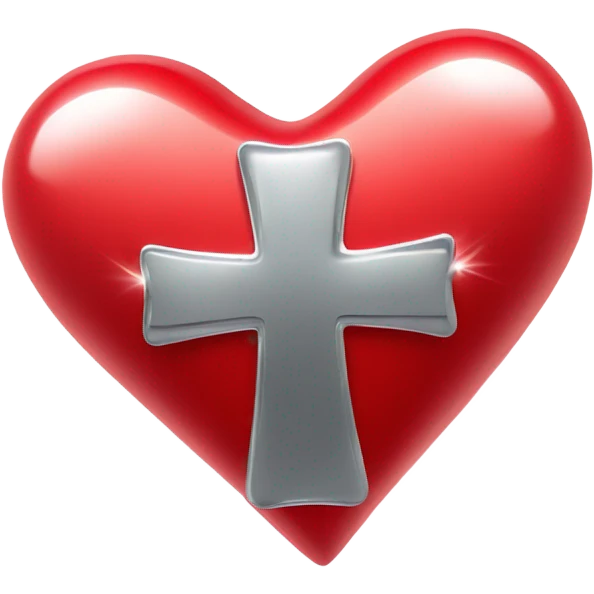a heart with chrome cross  emoji