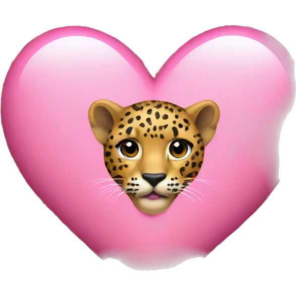 Pink heart with another heart inside that is leopard print emoji