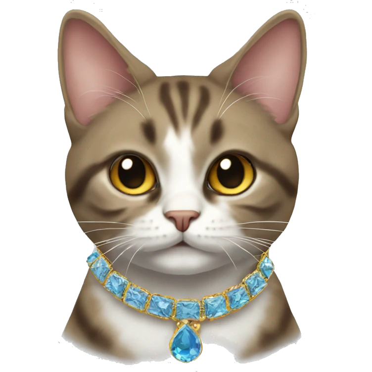 Ruch cat wearing a jewlery emoji