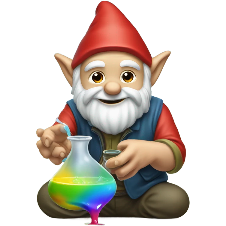 gnome pouring liquid on the ground as tribute to his homies emoji