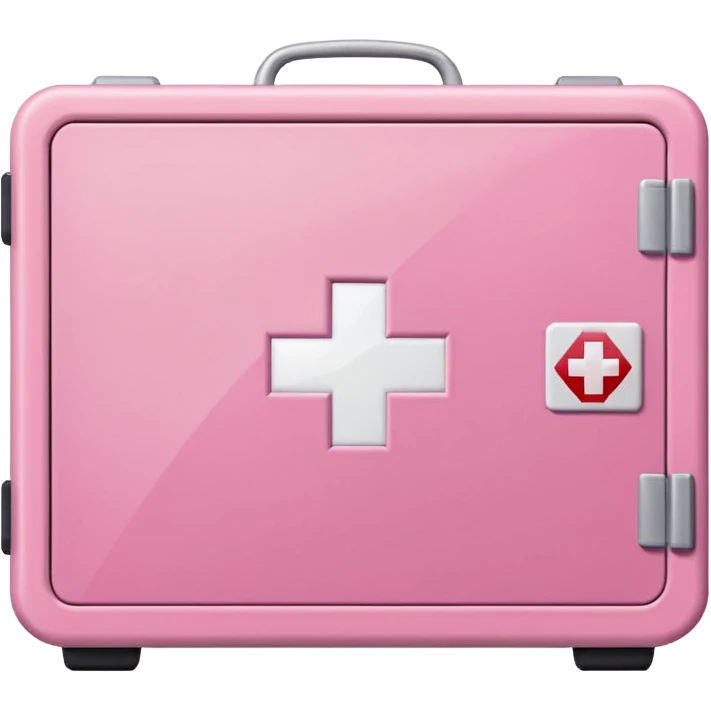 
pink first aid cabinet front glass emoji
