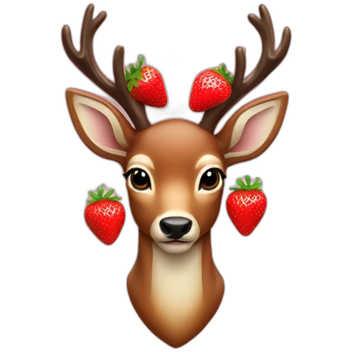 a deer made of a strawberry emoji
