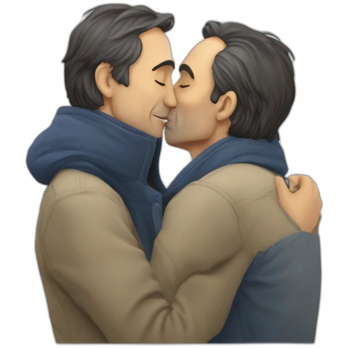 jean luc melanchon kissing eric zemmour emoji