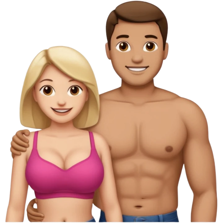 A man fucks the Woman with big tits emoji