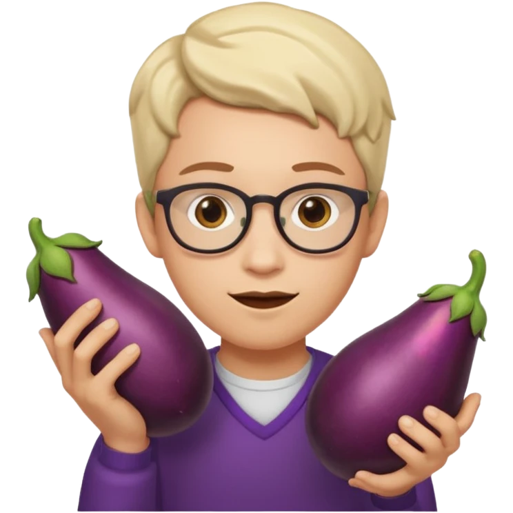 emoji like this 🤓 with 🍆 in hand emoji