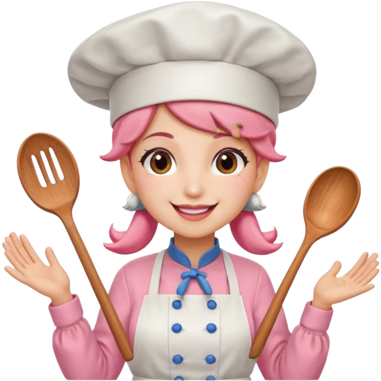 Pink chef princess peach emoji