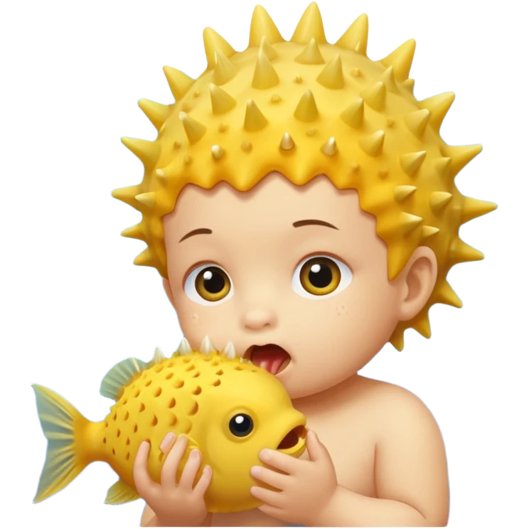 baby eating a pufferfish emoji