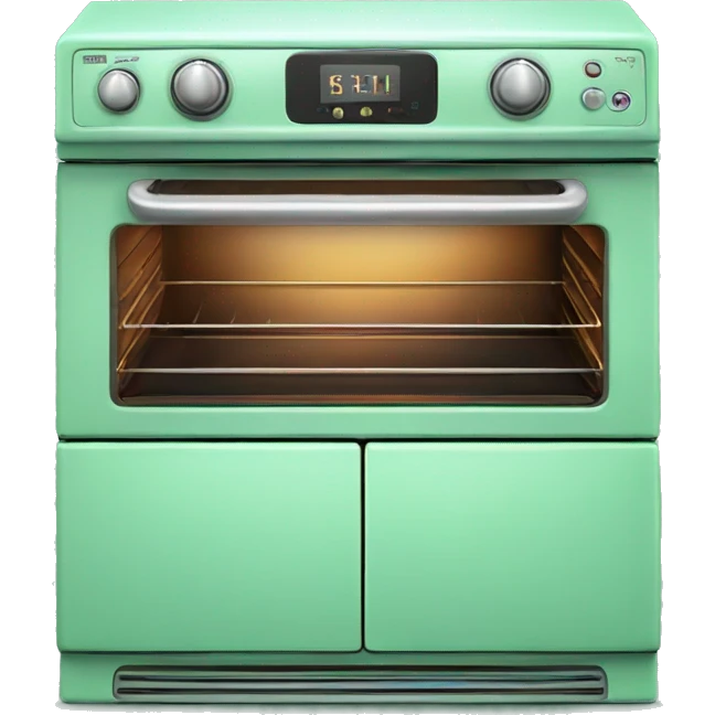 Realistic mint green oven isolated.  emoji