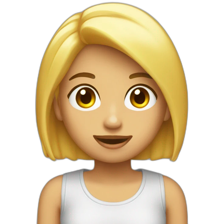Chica rubia con ganas de llorar emoji