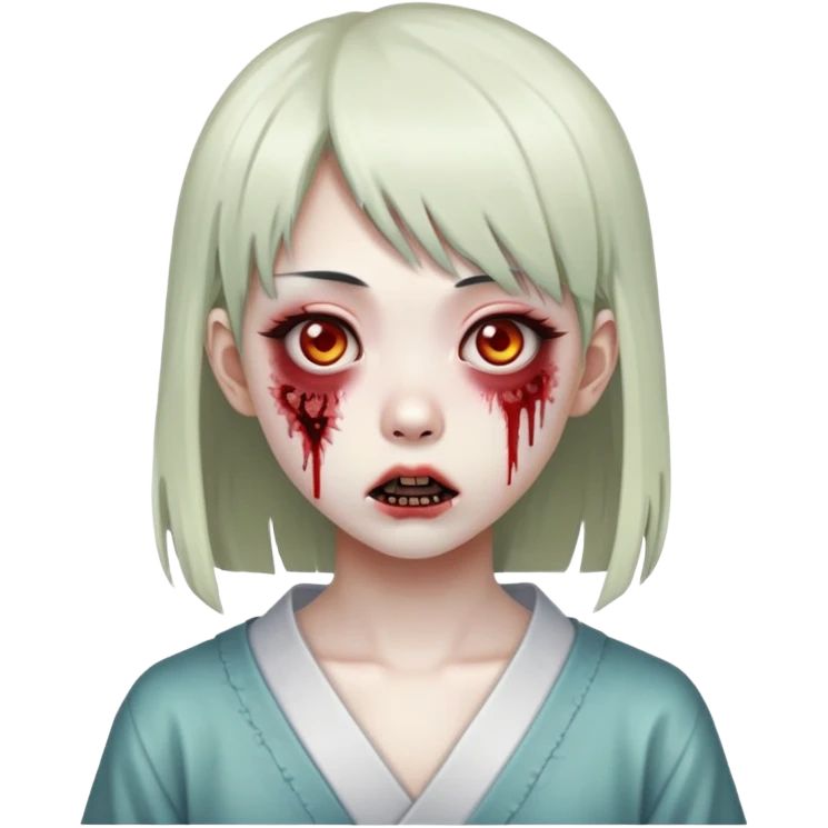 japanese zombie girl with side bangs  emoji