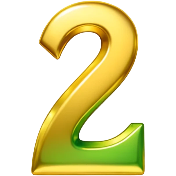 number 7 in golden and green shadows emoji