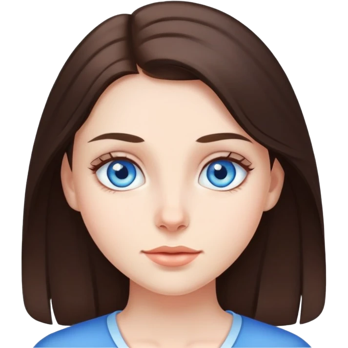 Brunette girl, blue eyes emoji