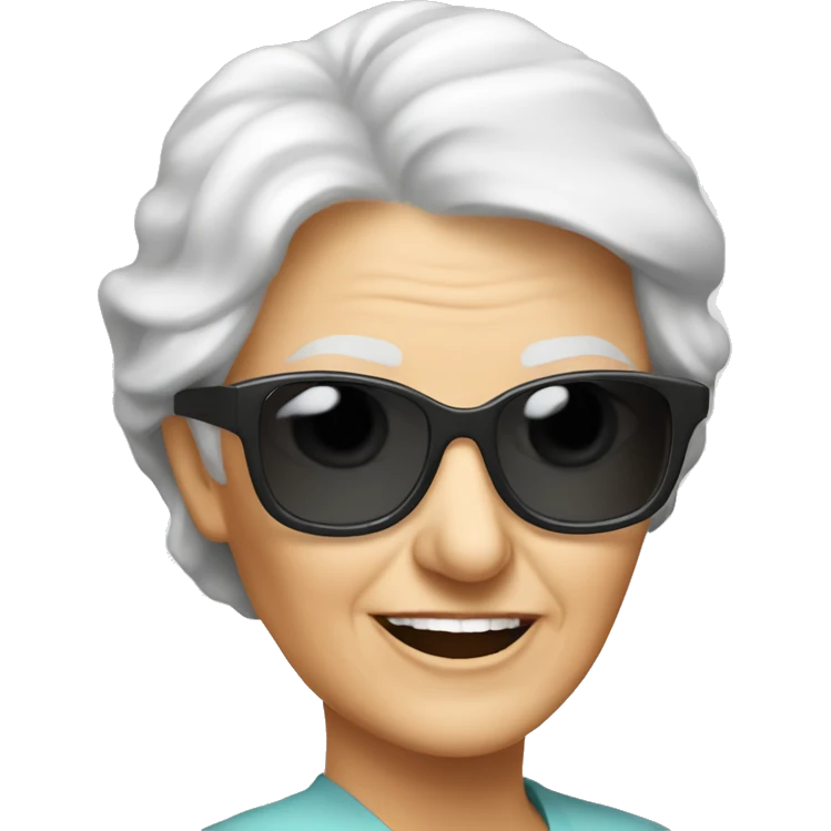 senior white lady in sunglasses emoji