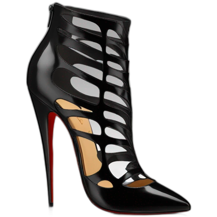 One WEDGE heel LOUBOUTIN black leather PATENT emoji
