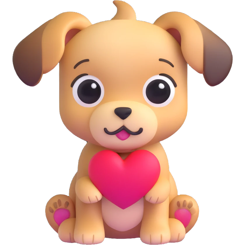 puppy in love emoji