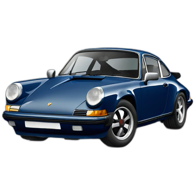 Porsche 911 in navy blue emoji