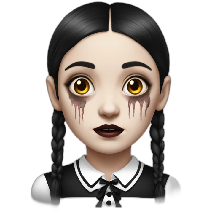 zombie wednesday adams hyperrealistic emoji