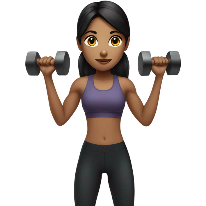 Girl with black hair doing solidcore emoji