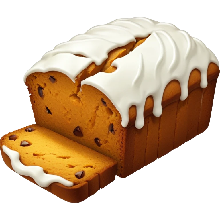 Pumpkin bread with white icing  emoji