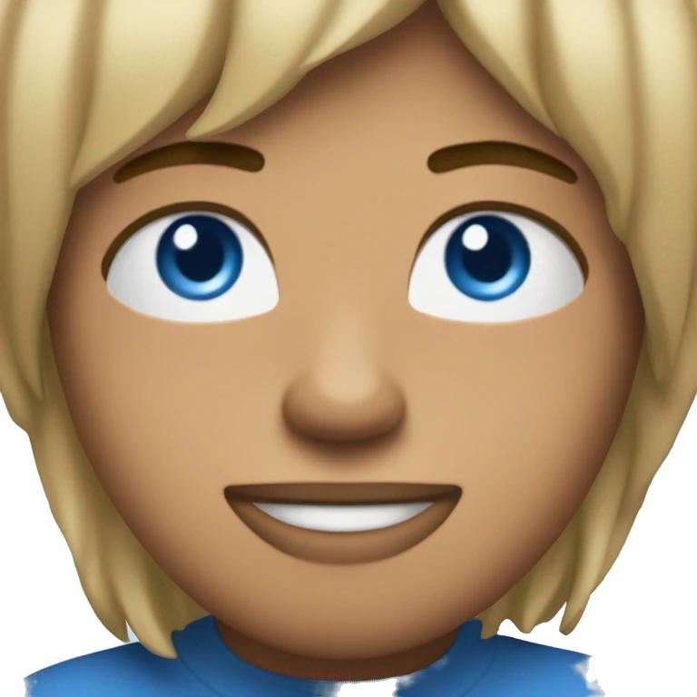 cara azul guiñando emoji