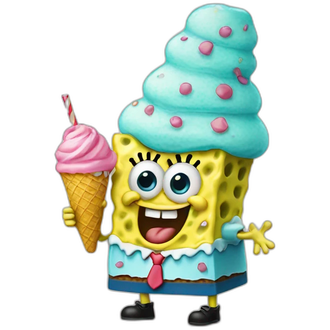 SpongeBob eating ice cream emoji