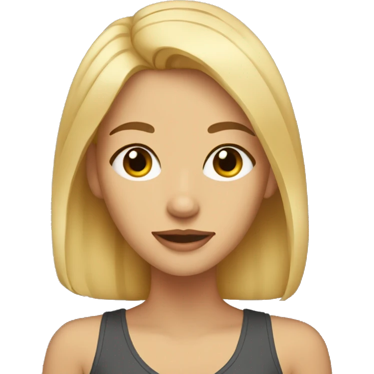 Brown-eyed blonde with a dog emoji