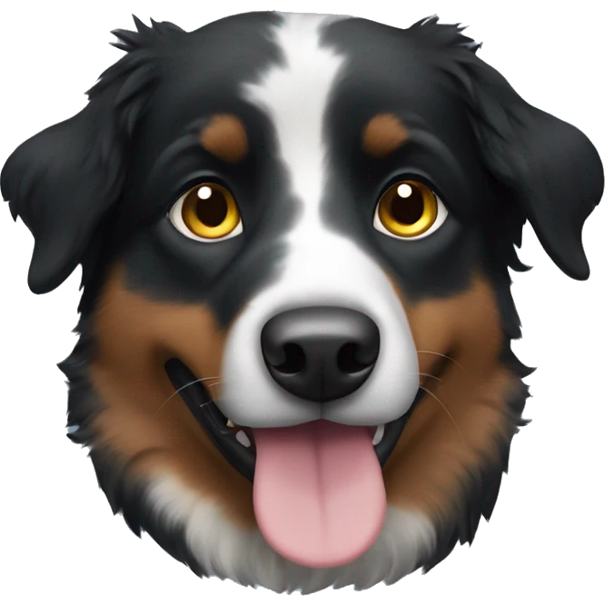 Small black australian shepherd dog with black muzzle emoji