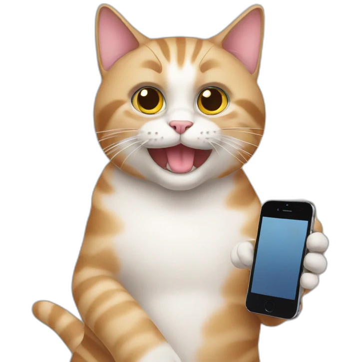 cat holding phone emoji