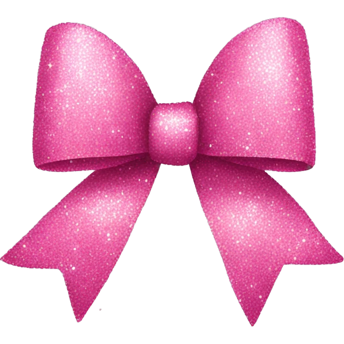 Pink Bow With Glitter emoji