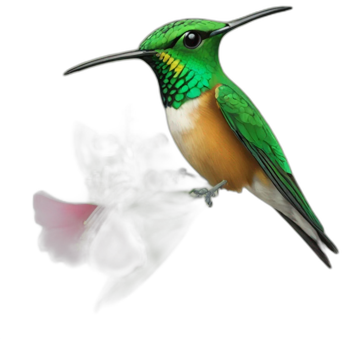 Colibris qui butine une fleur emoji