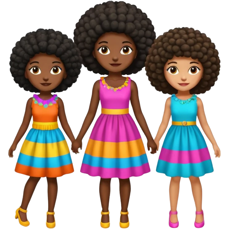 Full body big black girls with afros emoji