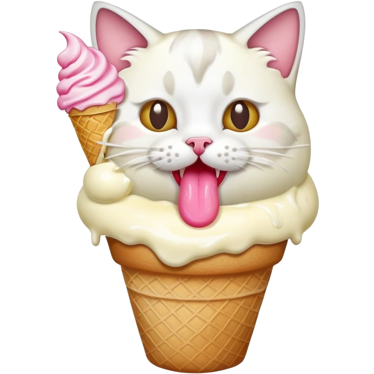 Cat eating ice cream emoji