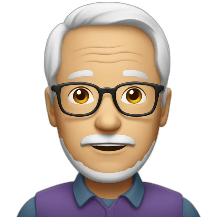 AI Emojis 62 yers old man with glasses emoji