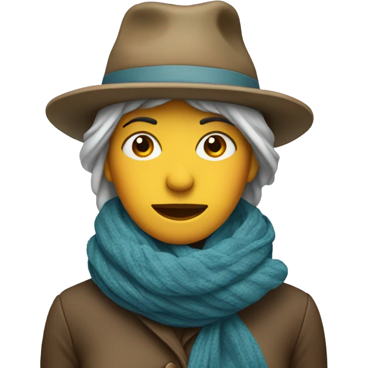 Cold lady with hat and scarf emoji