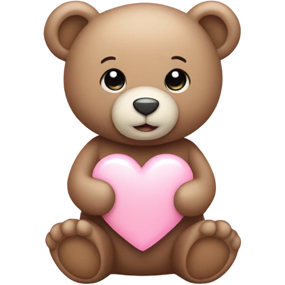 Cute teddy holding a light pink heart  emoji
