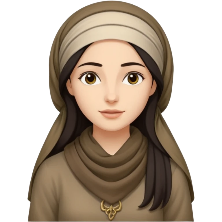 jewish women young ancient Judea, long hair modest head scarf loose emoji