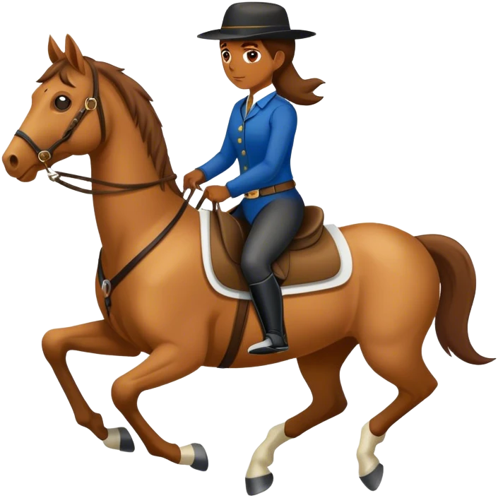 A horse riding a human being emoji