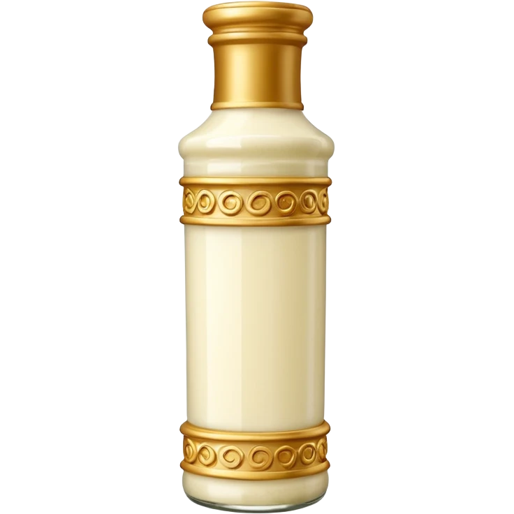 Creamy salad dressing in a bottle shaped like a roman column emoji