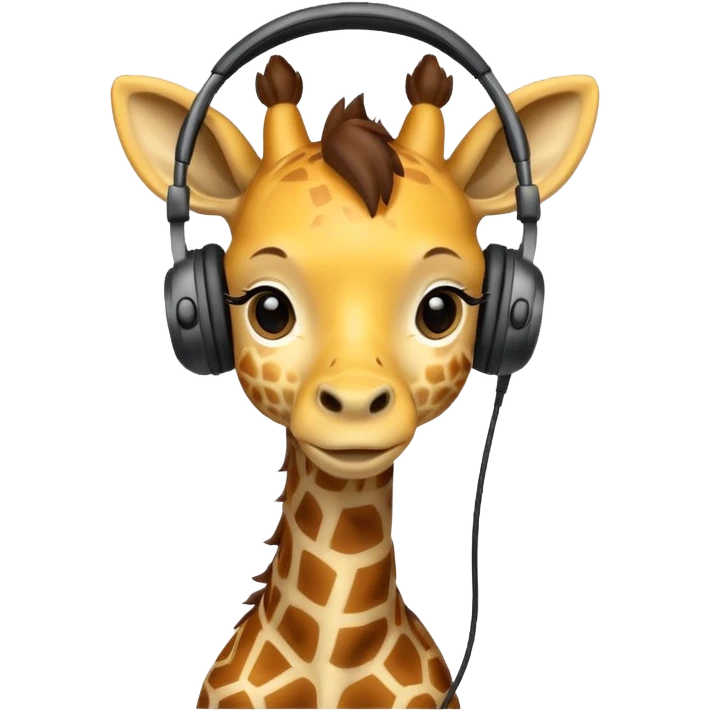baby giraffe with headphone emoji
