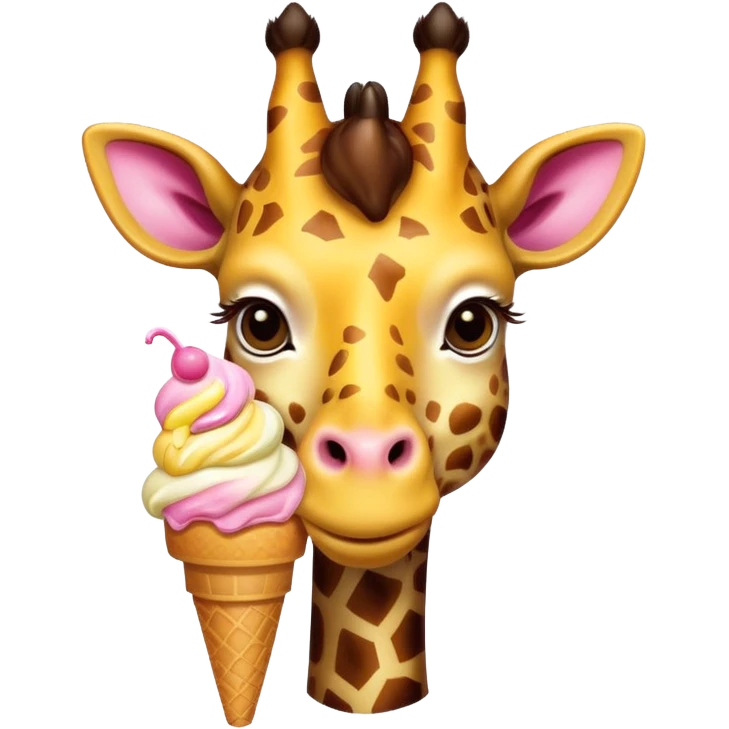 dondurma yiyen zürafa emoji