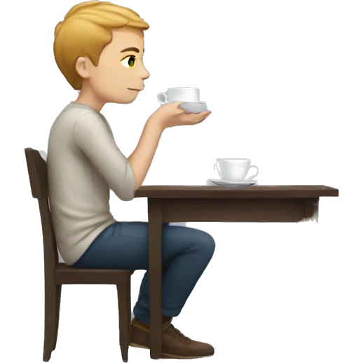 white boy waiting with a tea emoji